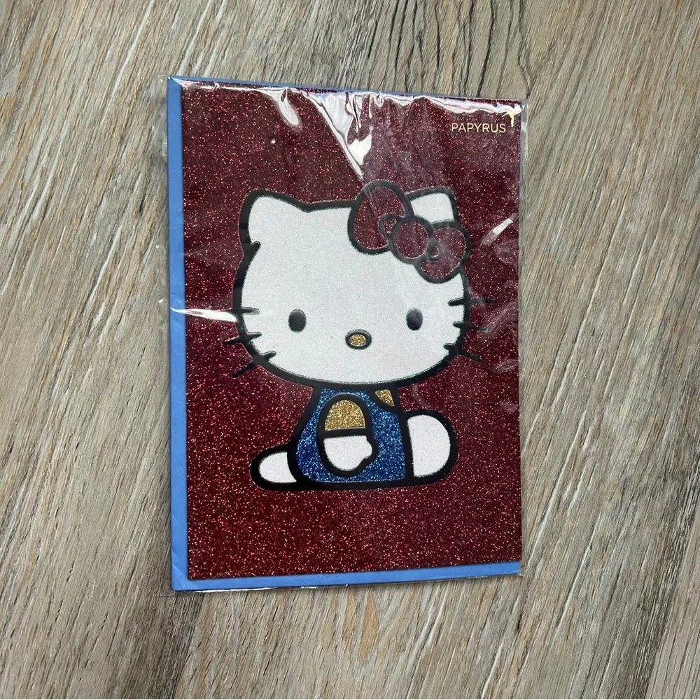 NWT Papryrus Hello Kitty glitter card